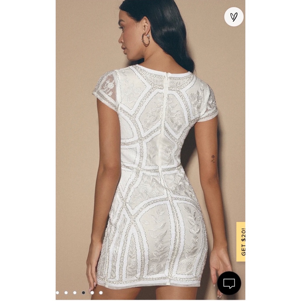 Lulu’s White Sequin Mini Dress - Picture 4 of 11